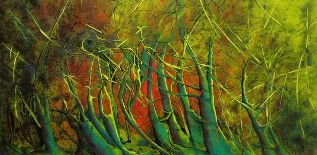 Green Forest abstract painting